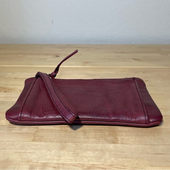 Rock Paper Scissors Burgundy Leather Small Wristlet - Picture 5 of 10